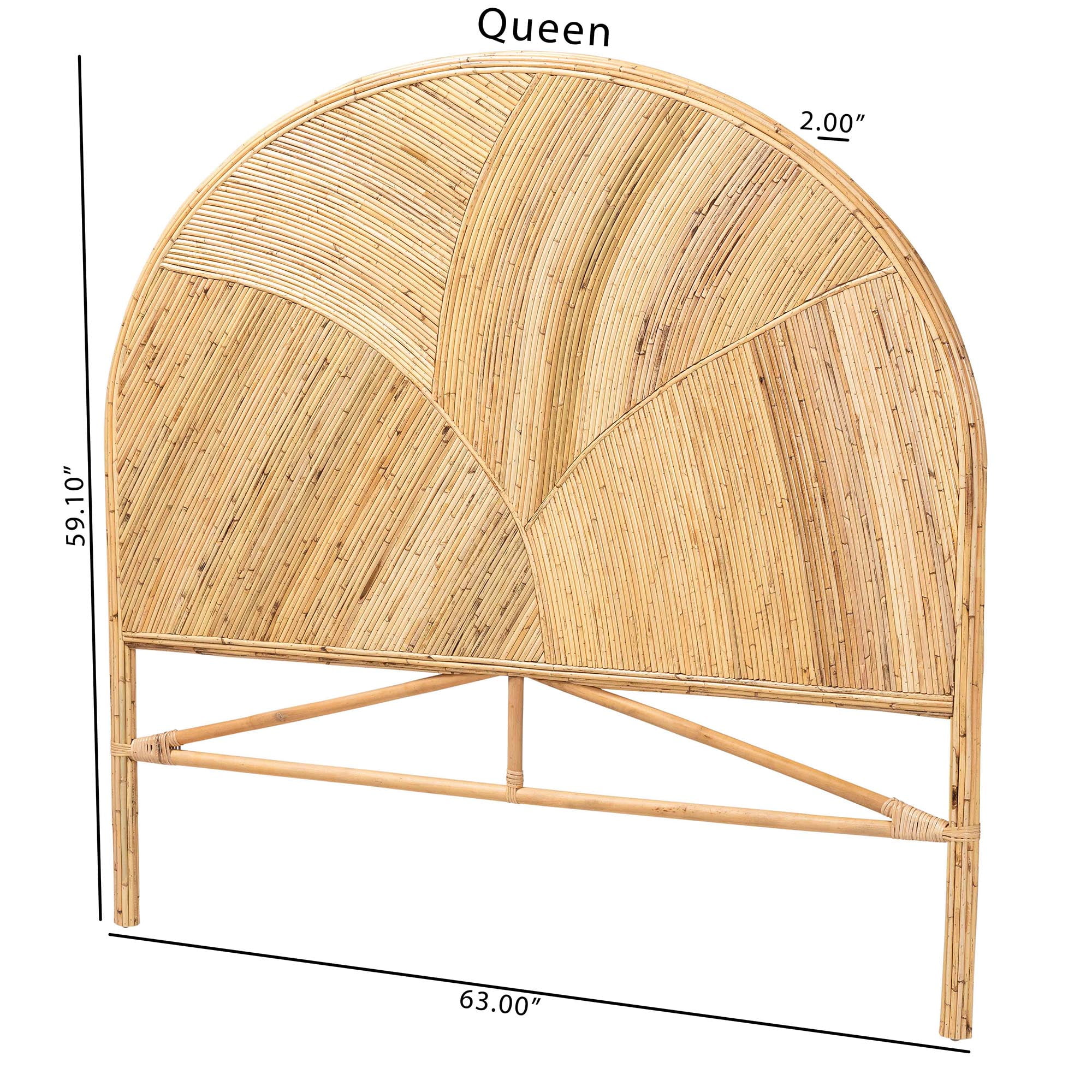 bali & pari Seana Boho Standalone Headboard, Queen, Honey