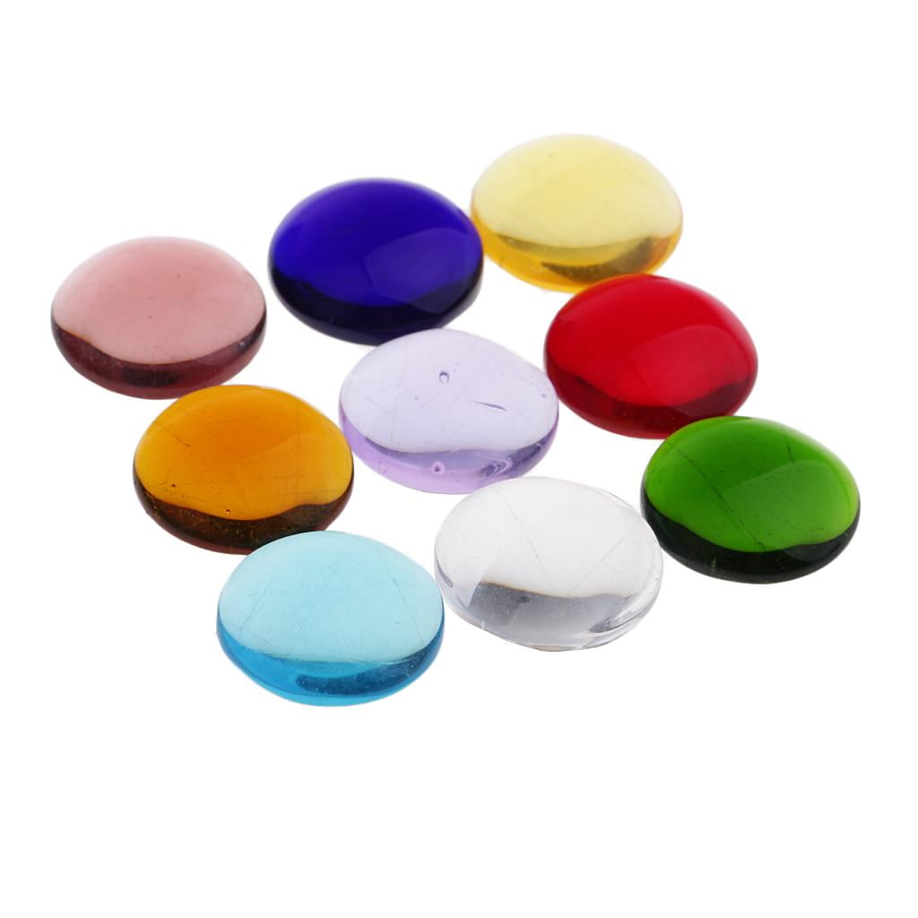 Milageto 3X 100g Round Clear Glass Mosaic Tiles Discs for Mosaic Making Kids Crafts 15mm