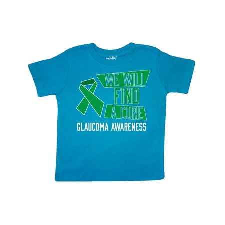 

Inktastic We Will Find a Cure Glaucoma Awareness Green Ribbon Gift Toddler Boy or Toddler Girl T-Shirt