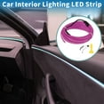 thumbnail image 2 of Cuerda de luz LED EL de 3 metros Unique Bargains, tira de luz de neón flexible para iluminación interior de coches, decoración de coches USB (5V) púrpura, 2 of 7
