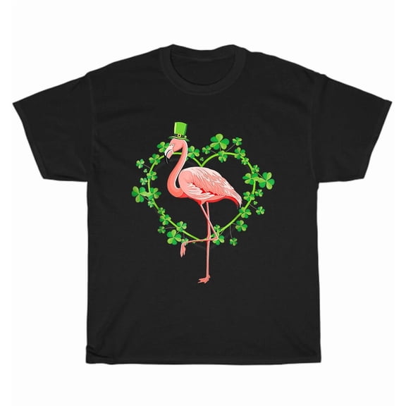 Irish Flamingo Shamrock Green Leprechaun Hat St Patrick’s Day Unisex T-Shirt, up to size 5XL
