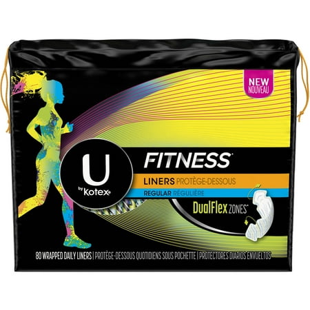 U by Kotex Fitness Panty Liners, Light Absorbency, Regular, Unscented, 80