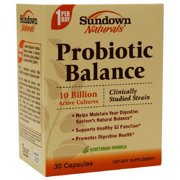 Sundown Naturals Probiotic Balance Capsules, Vegetarian Formula, 30 ea