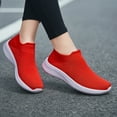 thumbnail image 3 of CAICJ98 Walking Shoes Women Womens Canvas Shoes Low Top Fashion Sneakers Slip on Walking Shoe,Red, 3 of 5