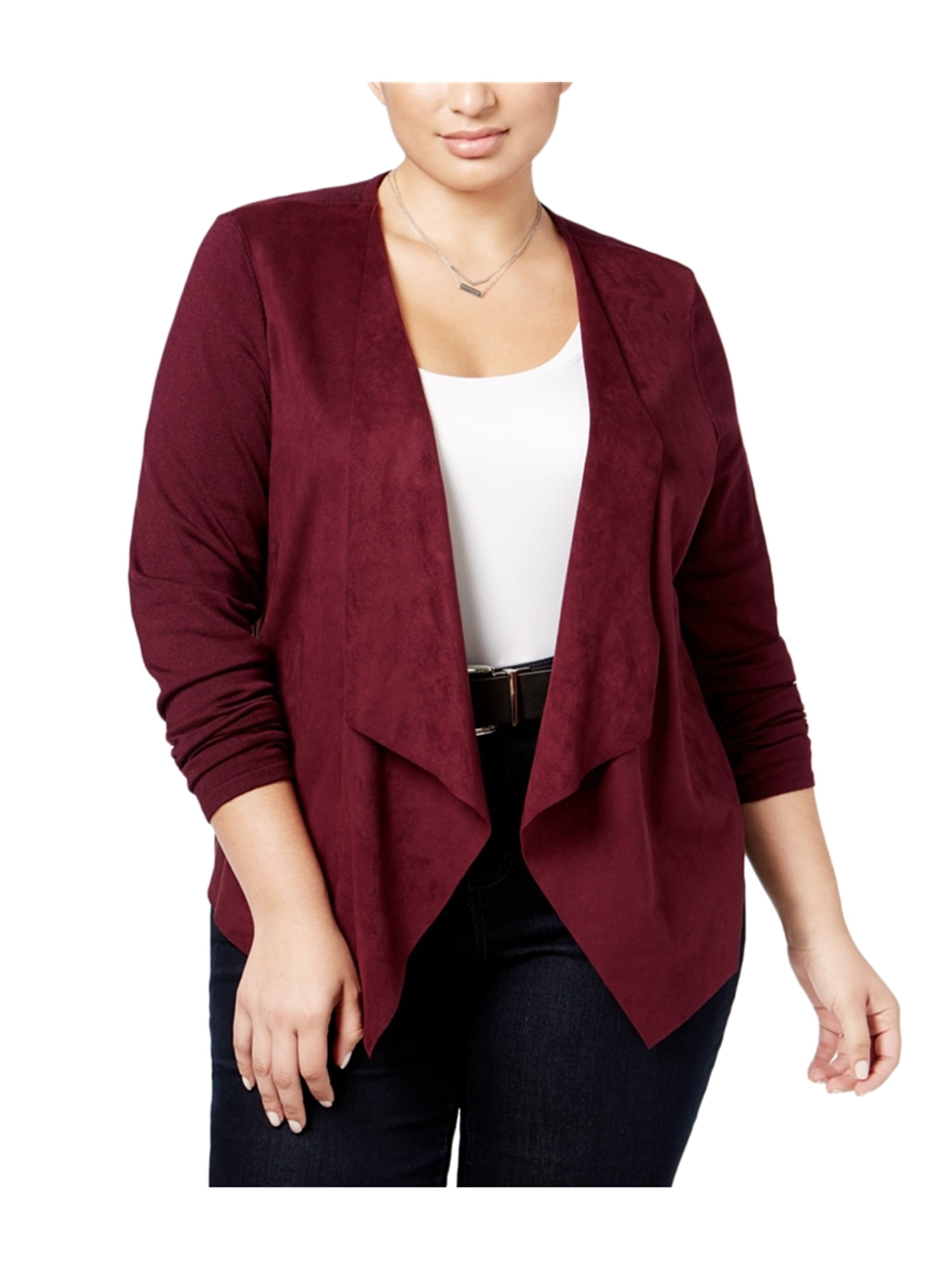 INC Womens Faux Suede Cardigan Sweater port 0X Walmart Canada