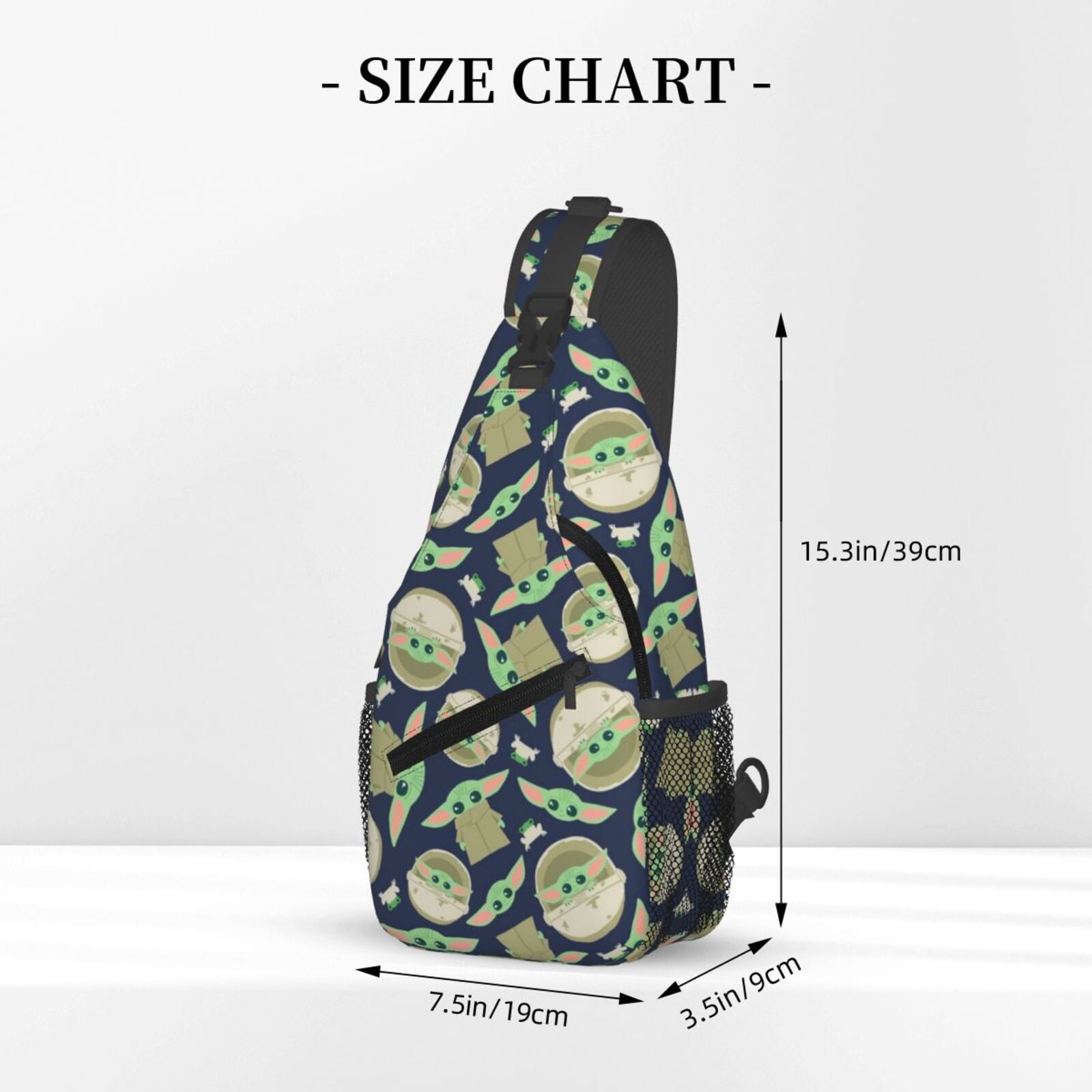 Star-Wars-Yoda Cross Chest Bag Diagonally Sling Bag Shoulder Bag for Short Trips Work Daily for Men Women 15.3*3.5*7.5 inches