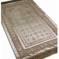 thumbnail image 1 of Modefa Velvet Prayer Rug with Prayer Beads Turkish Janamaz Sajadah Floral Stamp Luxury Plush (Mink), 1 of 8