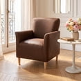 thumbnail image 2 of TOPCHANCES Single Armchair Slipcover, Stretch Faux Leather Chair Covers, Accent Chair Protector for Living Room Banquet (Coffee), 2 of 12