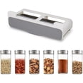 thumbnail image 1 of SHAR No Drilling Kitchen Spice Rack Kitchen Spice Rack Kitchen Spice Storage Multipurpose Spice Rack Under Shelf Spice Rack with 6 Spice Jars for Cabinets, Refrigerators, 1 of 5