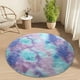 thumbnail image 5 of Alfombra redonda con arcoíris azules, ideal para decorar la habitación de los niños, el dormitorio, la guardería o el aula. Suave y afelpada., 5 of 6