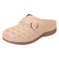 thumbnail image 2 of IUJSOY Women's Slip on Mules Closed Toe Clogs with Arch Support Leather Hollow Out Sandals Shoes, 2 of 8