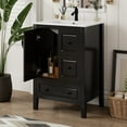 thumbnail image 6 of Harper & Bright Designs 24" Small Bathroom Vanity Sink Combo, Bathroom storage Cabinet with Drawers, Single Sink Bathroom Vanity with Soft-closing Door, Black, 6 of 16