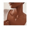 thumbnail image 4 of Collar Xtellar Cruz Mujer Dije Chapado Oro 18k Con Zircón, 4 of 4