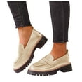 thumbnail image 6 of YLYL Women's Penny Loafers Chunky Heel Lug Sole Slip on Fashion Casual Driving Office Moccasins Shoes, 6 of 9