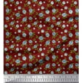 thumbnail image 1 of Soimoi polyester Crepe Fabric Leaves & Rose Floral Print Sewing Fabric Yard 52 Inch Wide, 1 of 1