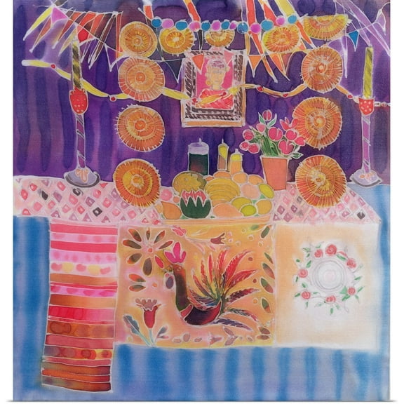 Great BIG Canvas | Rolled Hilary Simon Poster Print entitled Mexican Shrine with Frida Kahlo, 2006