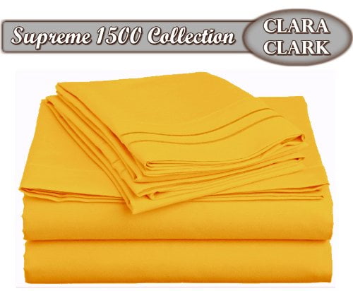 Double Brushed Microfiber 4-Piece Bed Set Clara Clark Superior Bed Sheet Set
