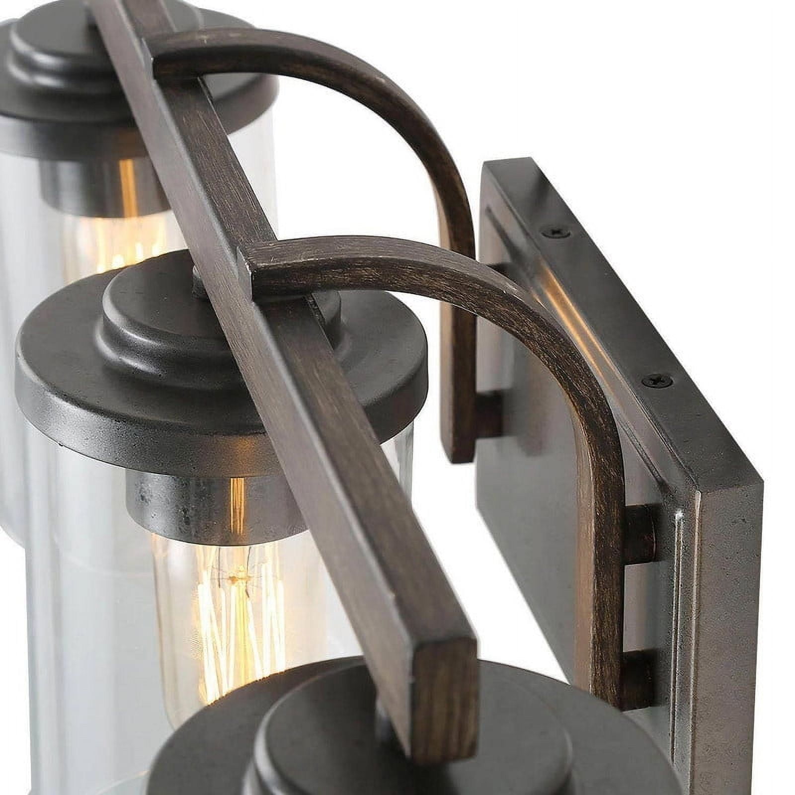 LNC Farmhouse 3-Light Vanity Light with Wood and Glass, 20-Inch Rustic Bathroom Fixture