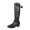 Black, variant on Viluyesy Womens Knee High Boots Chunky Block Heel Buckle Strap Faux Leather Comfortable Walking Shoes Black Size 6