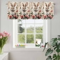 thumbnail image 3 of Valances for Windows Watercolor Red Rose Easter Bunny Rod Pocket Short Curtain for Bathroom Living Room Bedroom Spring Green Leaves 1 Panel 54x18in, 3 of 9