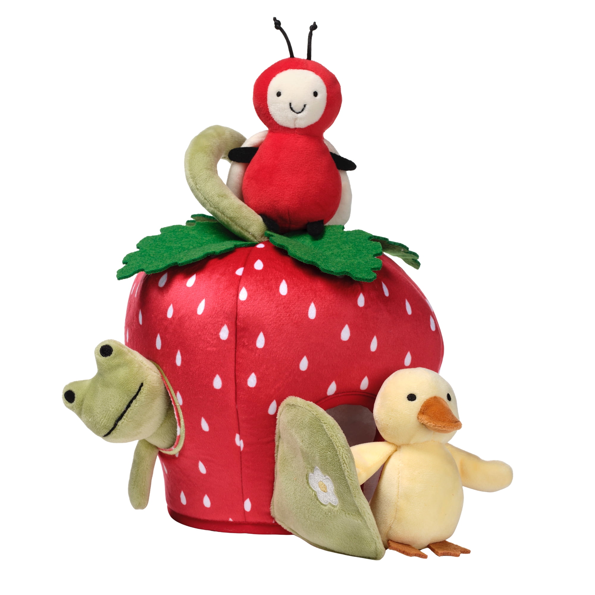 Lambs & Ivy Strawberry Soft Plush Interactive Play Set with Stuffed Animal Toys