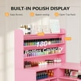 thumbnail image 5 of Ktaxon Manicure Table, 52" L-Shaped Nail Desk with Dust Collector, Storage Rack and Drawers, Pink, 5 of 7