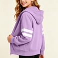 thumbnail image 7 of HAOTAGS Kids Hooded Sweatshirt (5-14) Winter Fleece-lined Zipper Warm Jacket Purple Size 13, 7 of 7