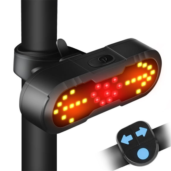 Bike Tail Light with Turn Signals Wireless Remote Control Waterproof Bicycle Rear Light Back USB Rechargeable Ultra Bright Safety Warning Cycling Taillight for Night Riding