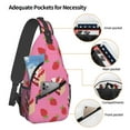 thumbnail image 3 of Sling Bag for Men, Cute Cake Strawberry Fanny Pack Crossbody Bags Shoulder Chest Bag, Small Gym Bag Anti Theft Crossbody Backpack Daypack for Travel Sports Running Hiking, 3 of 7
