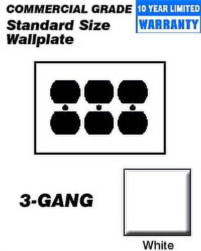 Leviton P38-W 4-Gang Combination Wallplate – 3 Toggle Switches + 1 Duplex Outlet, Standard Size, White