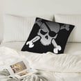 thumbnail image 6 of LNWH Decorative Pillow Covers, Jolly Roger Blindfold Skull Square Sofa Decorative Knit Pillow Case, 26"x26", 6 of 8