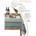 thumbnail image 2 of Green Blue Brown Farmhouse Table Cloth, Vintage Wood Waterproof Tablecloth for Rectangle Tables, Reusable Washable Fabric Table Cover for Restaurant Kitchen Dining Tables 52"x70", 2 of 6