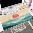 thumbnail image 2 of XXL Mouse Pad, Abstract Watercolor Mountains and Moon Large Desk Mat for Desktop, Extended Large Gaming Mouse Pad Mouse Mat with Non-Slip Rubber Base Stitched Edge for Home Office 35.4"X15.7", 2 of 6