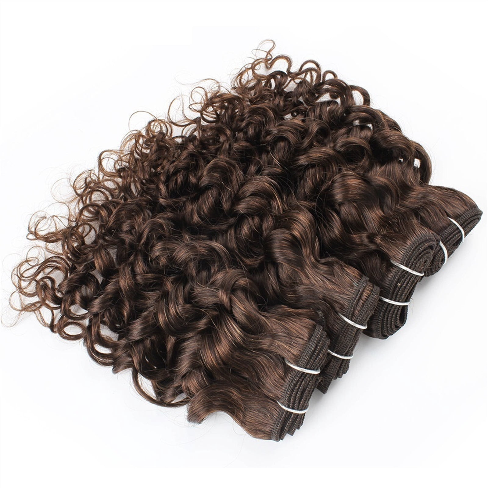 Water Wave Human Hair Bundles 50g/pc Brown and Black Short Bob Style Remy Human Hair Weave Extensions