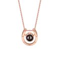 thumbnail image 3 of S925 Silver 100 Language Projection Necklace Simple Niche Design Advanced Horseshoe Necklace for Girlfriend, 3 of 5
