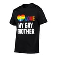 thumbnail image 2 of I Love My Gay Brother Pride T-Shirt - LGBT Support Cotton Tee With Rainbow Heart Design, Casual Short Sleeve Round Neck Shirt For Men, 2 of 9