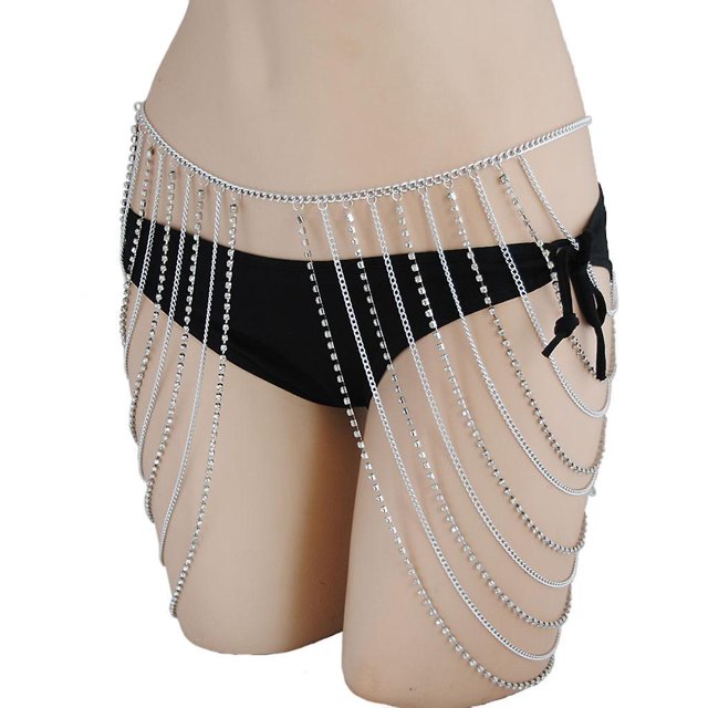 Cadena para el cuerpo con diamantes de imitación Brillar para mujeres y niñas