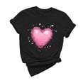 thumbnail image 3 of VKOYWKM T-Shirts de la Saint-Valentin pour Femmes avec Cœur Graphique, Manches Courtes Romantiques, T-Shirts de Printemps, Col Rond, Coupe Ample, Hauts de Vacances, Cadeau pour Petite Amie, 3 of 7
