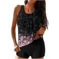 thumbnail image 2 of CALAFEBILA Modest Women Swimsuit 2 Piece Tankini Floral Print Pleated Bathing Suits, 2 of 6