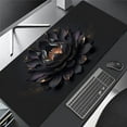 thumbnail image 3 of Black Lotus Flower Large Art Large Gaming Mousepad Computer HD Keyboard Pad Mouse Mat Desk Mats Natural Rubber Anti-Slip Office Mouse Pad Desk Accessories, 3 of 8