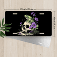 thumbnail image 2 of 1 Pcs 2D Flat License Plate Covers & Frames, Frog on Skull For Decorative Front, Waterproof For Decoration Aluminum License Plate Covers & Frames Cover For Men Women, 12" X 6", 2 of 6