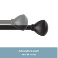 thumbnail image 4 of Kenney August Standard Steel Decorative Window Curtain Rod, 48-86" Adjustable Length, 5/8" Dia., Matte Black, 4 of 5