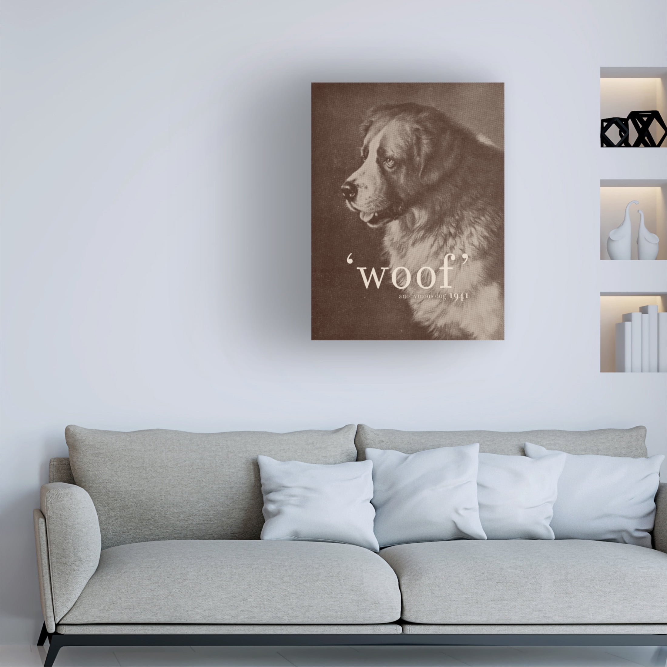 Trademark Fine Art Florent Bodart Famous Quote Dog Canvas Wall Art