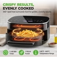 thumbnail image 2 of NutriChef 6 Quart Extra Large Air Fryer – 11-in-1 Cooking Presets, Dual Heat Source Technology, Fits 12" Pizza, 450°F Adjustable Temperature & Timer (Grey), 2 of 8