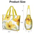 thumbnail image 3 of Tote Bag for Women - Pioneer Flower Shoulder Bag - Large Utility Work Duffle Bag with Zipper Handbag for Travel, Work, Sprots, 3 of 5