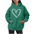 thumbnail image 4 of Posijego Hoodie for Women Spring 2025 Sweatshirts Hooded Long Sleeve Heart Graphic Printed Pullover Tops, 4 of 6