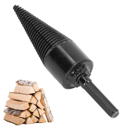 

Yoluxingy Wood Splitting Drill Bit Wood Log Splitter Carbon Steel Split Drill Bit Incisive Head Black Hex Shank Screw Splitting Cone Firewood Drill Bit (38mm) A1521