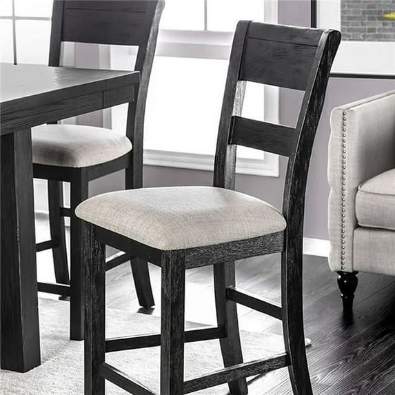Thomaston Transitional Counter Height Chair, Black - Set of 2