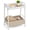 White, variant on Narrow End Table with Fabric Storage Basket, Slim Metal Side Table with Anti-Drop Tray Top, Small Nightstand Bedside Table for Living Room, Bedroom, Tight Spaces, Sturdy Frame