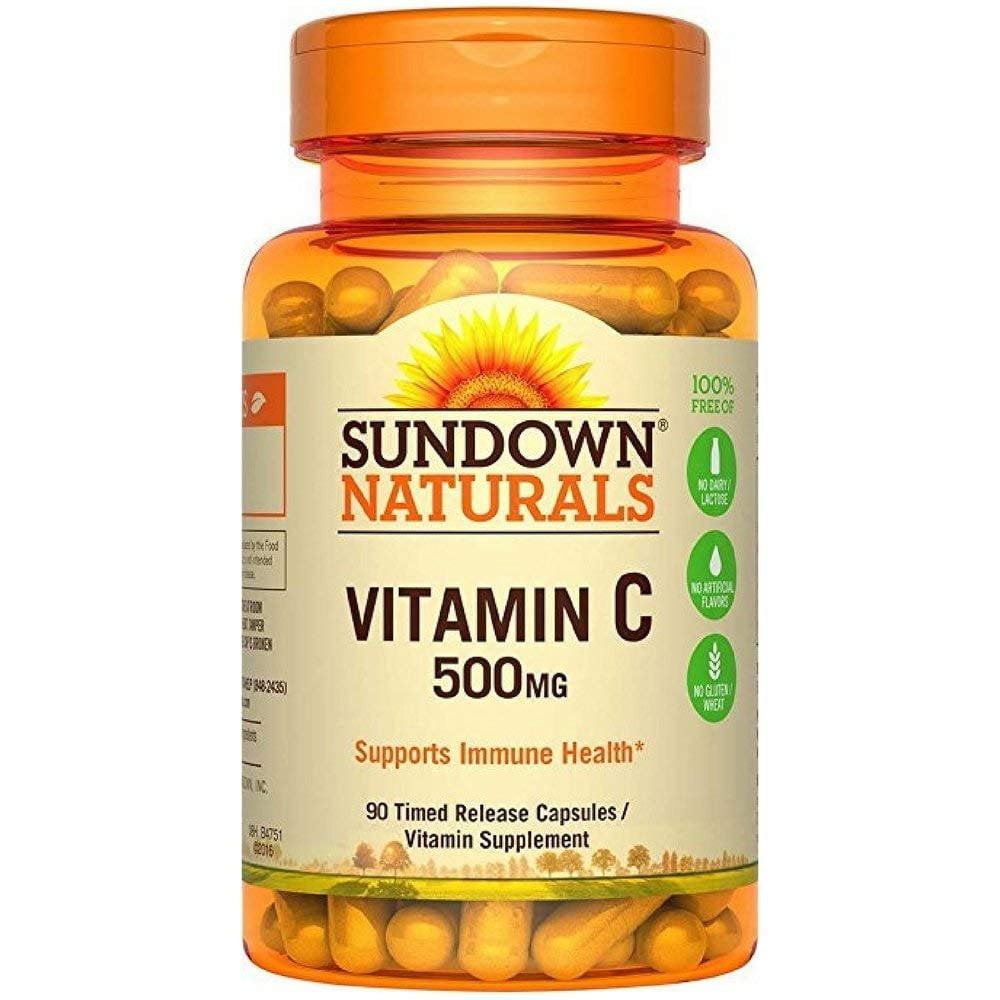 Sundown Naturals Vitamin C, 500 mg, 90 Capsules Pack of 4